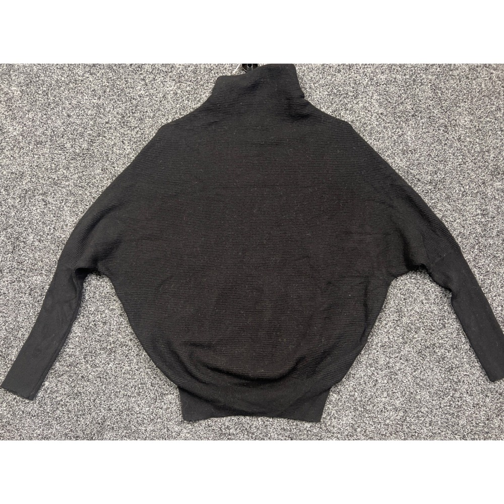 AllSaints Sweater Womens S Black Ridley Jumper Wool Cashmere Batwing Funnel Neck - Picture 8 of 9